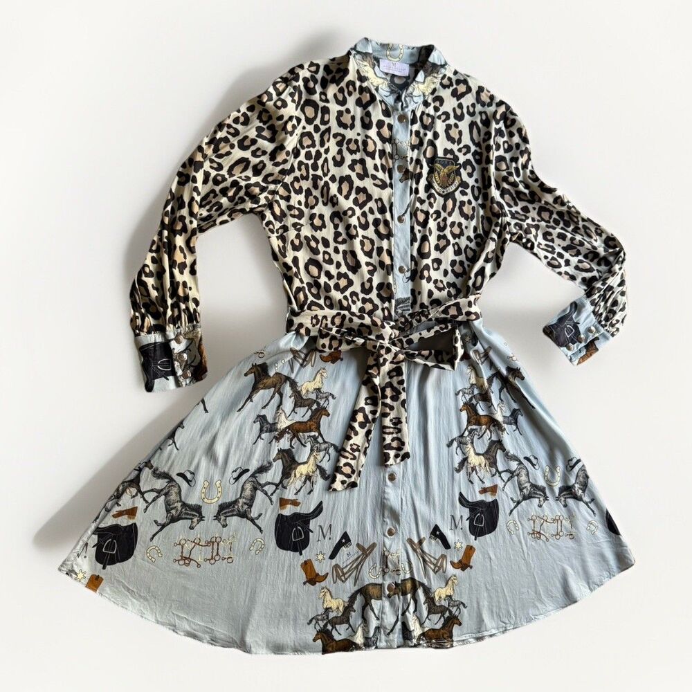 Mucho Gusto Dutch Handmade Maximalist Luxury Bold Dress M Leopard Mob Wife €439